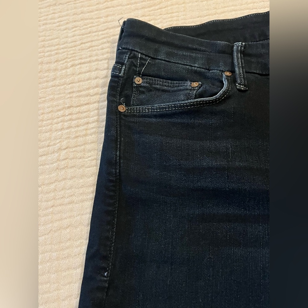 Mother The Looker Crop Jeans in Coffee Tea or Me Dark Wash Denim Size 31 - Picture 6 of 16